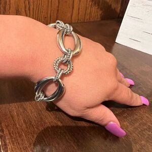 Steel by Design Hollow Oval Link with Round Rope Bracelet